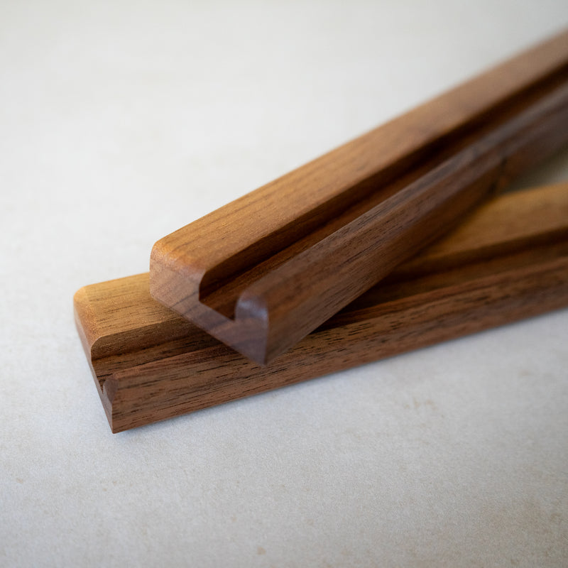 Walnut Two-Tone Record Ledge