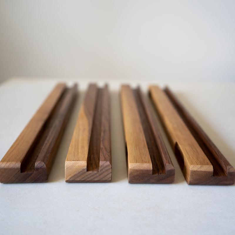 Walnut Two-Tone Record Ledge