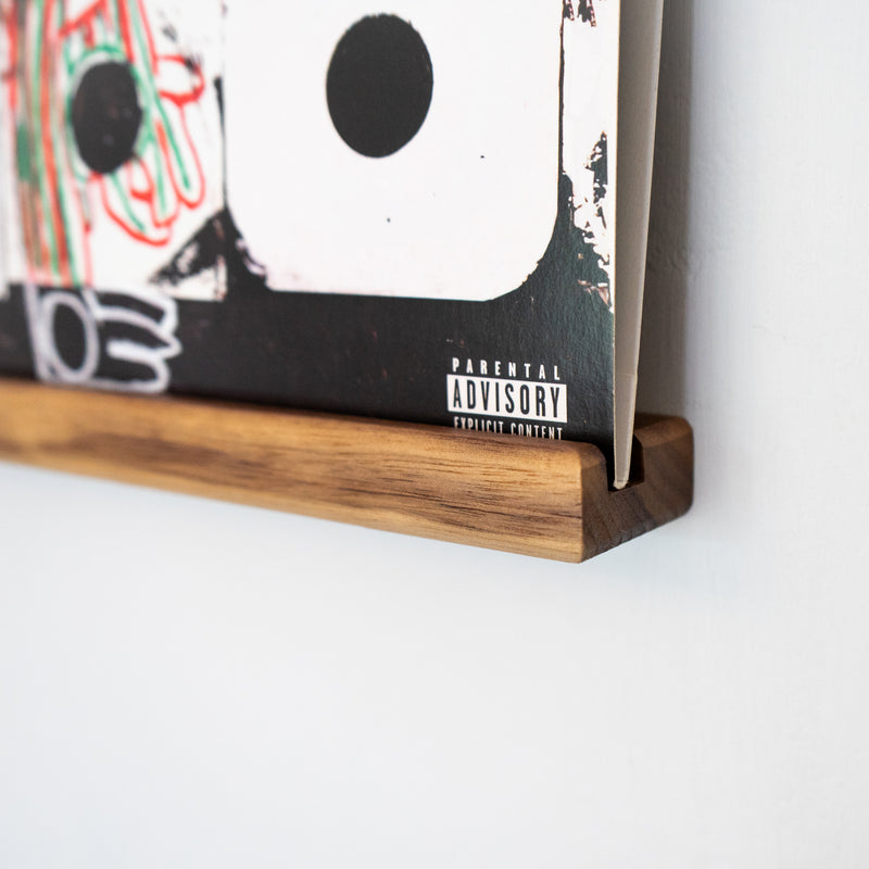 Walnut Two-Tone Record Ledge