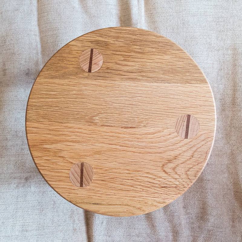 Round Small Oak Stool