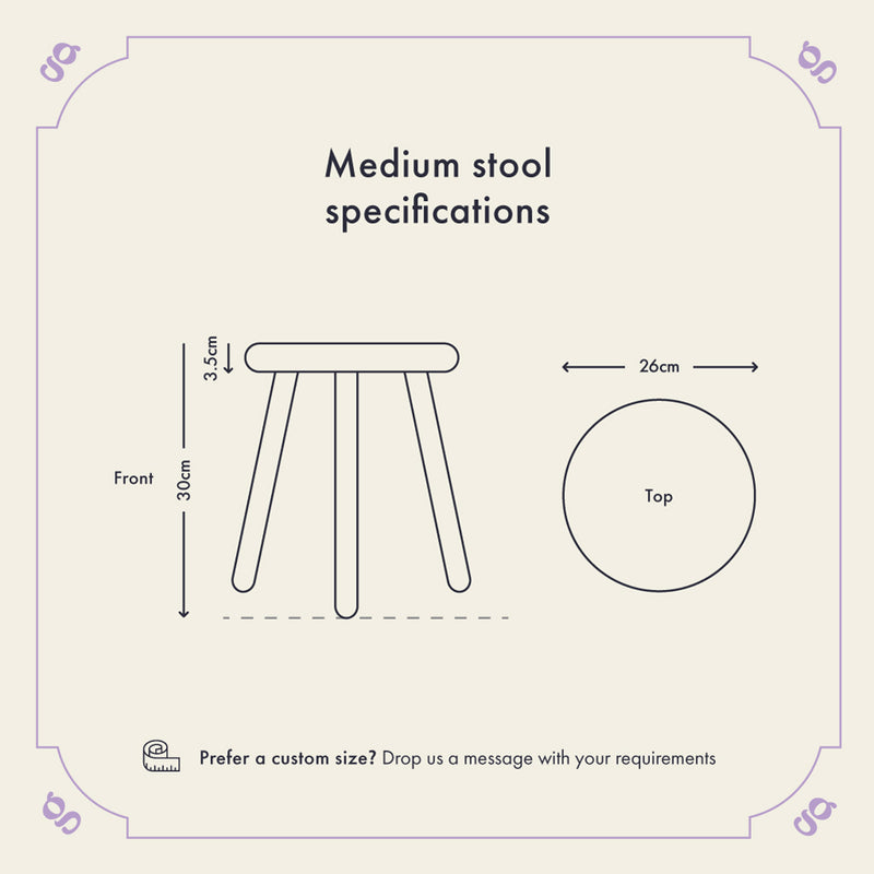 Round Rustic Medium Stool