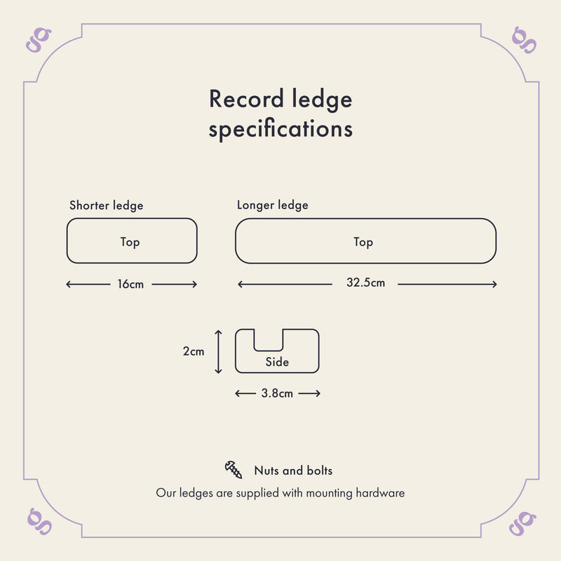 Walnut Two-Tone Record Ledge