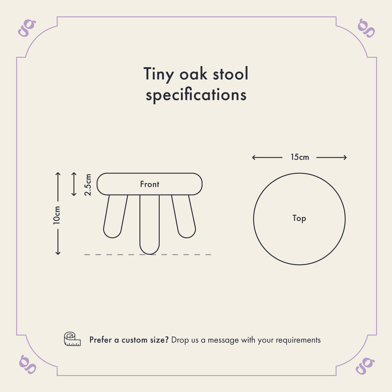 Tiny Round Oak Stool