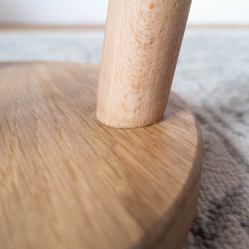Round Small Oak Stool