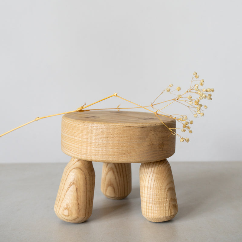 Chunky Round Ash Stool [One-Off]