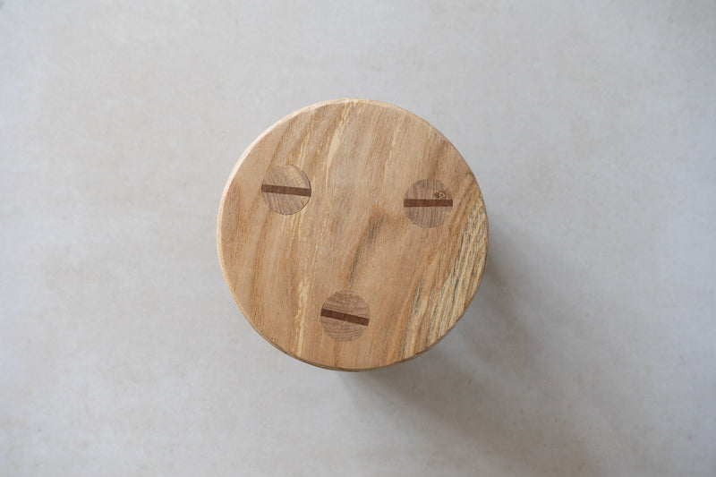 Chunky Round Ash Stool [One-Off]