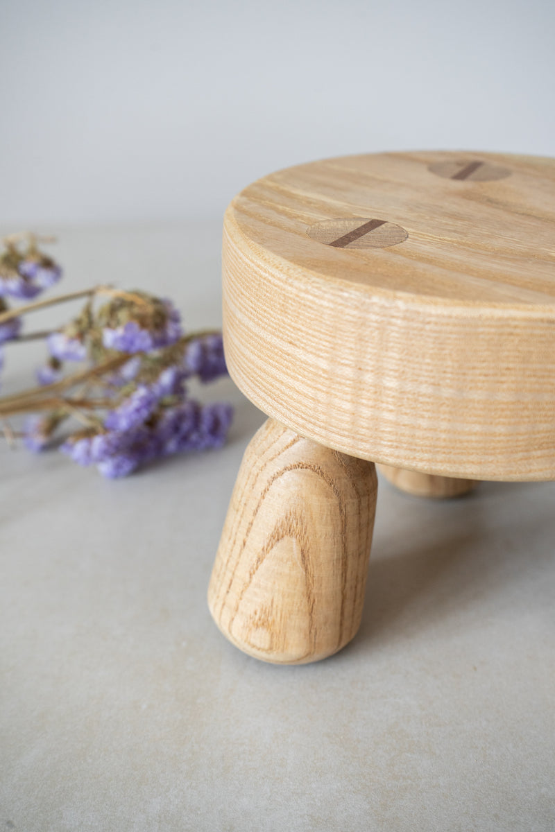 Chunky Round Ash Stool [One-Off]