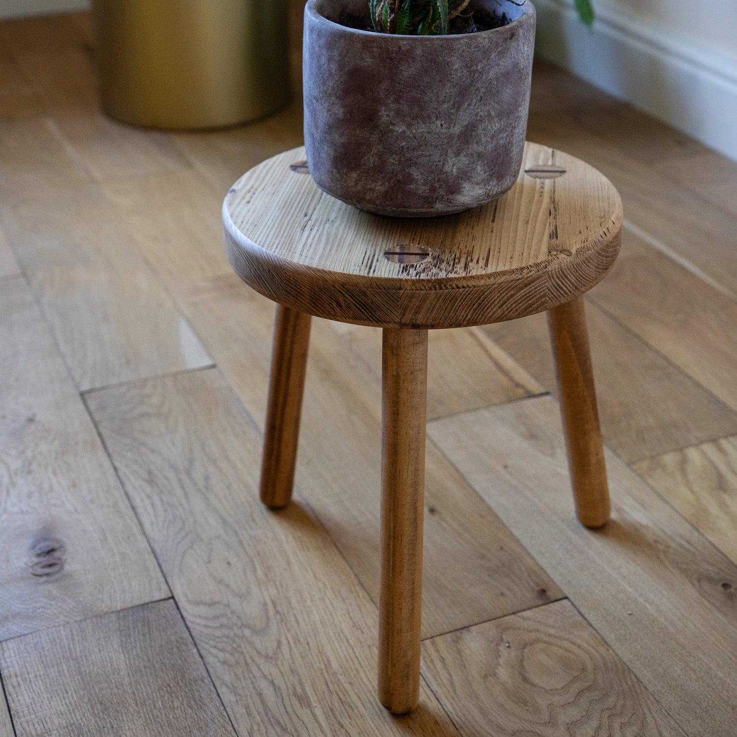 Round Rustic Medium Stool