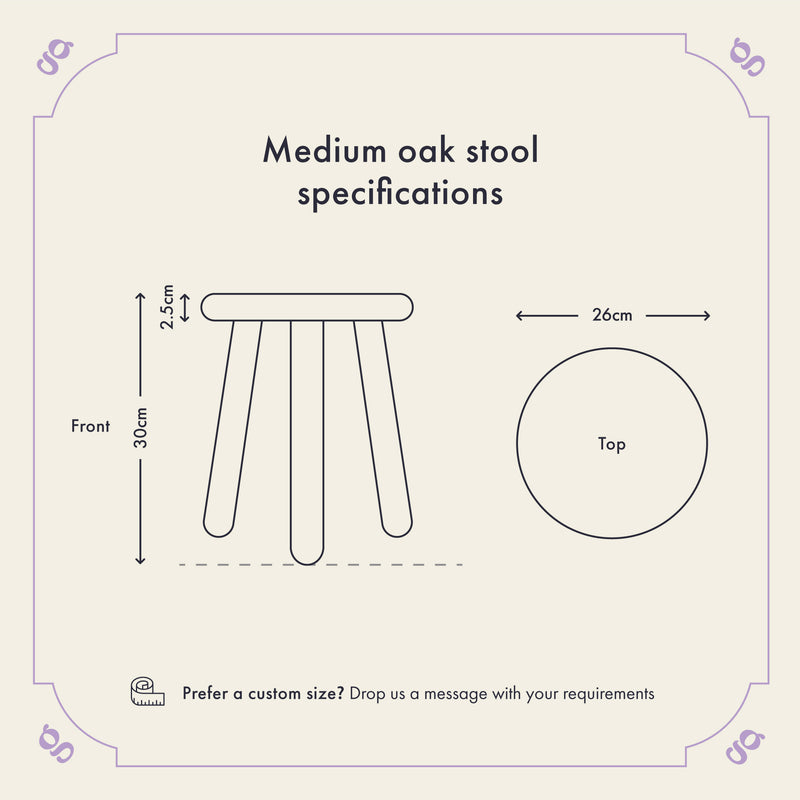 Round Oak Stool [Medium]